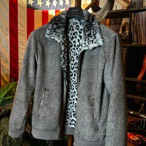 JOHN VARVATOS Faux Leopard Print Bomber "Monteiro" JACKET (sz. IT 48)